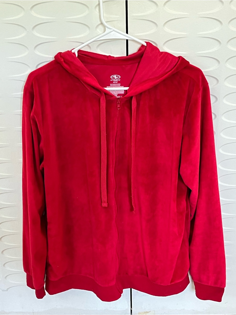 Athletic Works Red Velvety Soft Zip Hoodie Women’s Medium Cozy